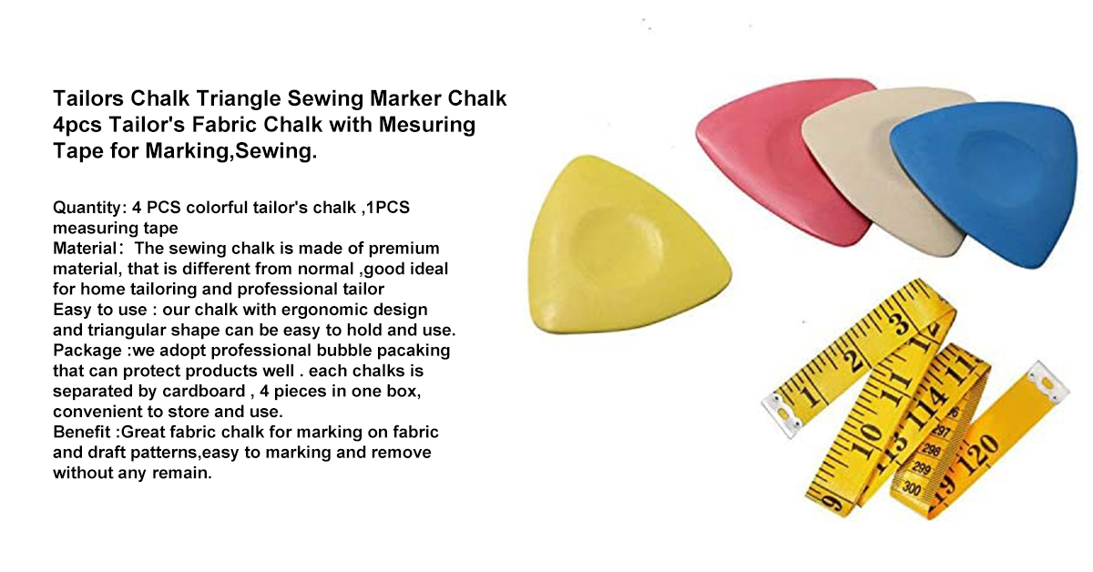 Tailors Chalk Triangle Sewing Marker Chalk 4pcs Tailor's Fabric Chalk with Mesuring Tape for Marking,Sewing_.jpg